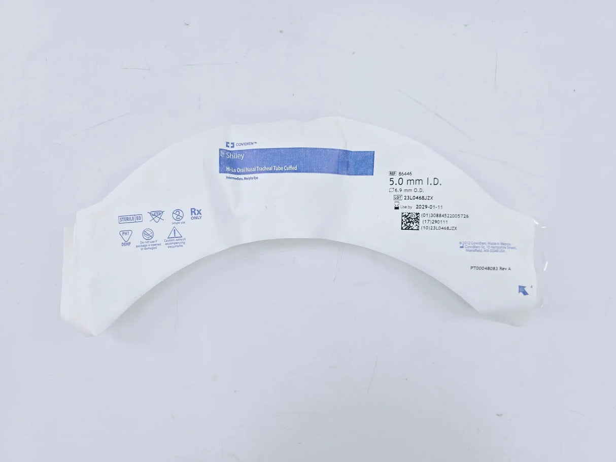 Covidien 86446 Shiley Hi-Lo Oral/Nasal Tracheal Tube Cuffed 5mm I.D. Box of 10 Covidien