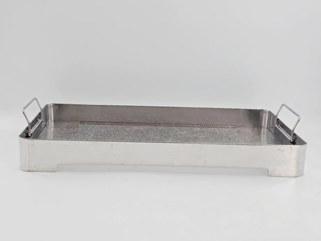 Stainless Steel Surgical Sterilization Tray Basket 20 X 10 X 2 with Handles Primis Medical