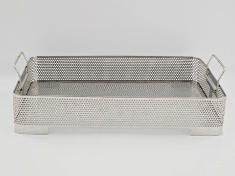 Stainless Steel Perforated Sterilization Basket 16 x 11 x 3 w/ Handles Primis Medical