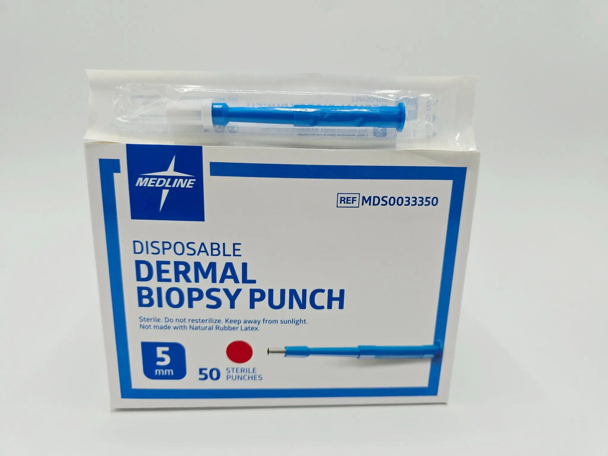 Medline MDS0033350 Disposable Dermal Biopsy Punch 5mm Sterile 50/ Box Primis Medical