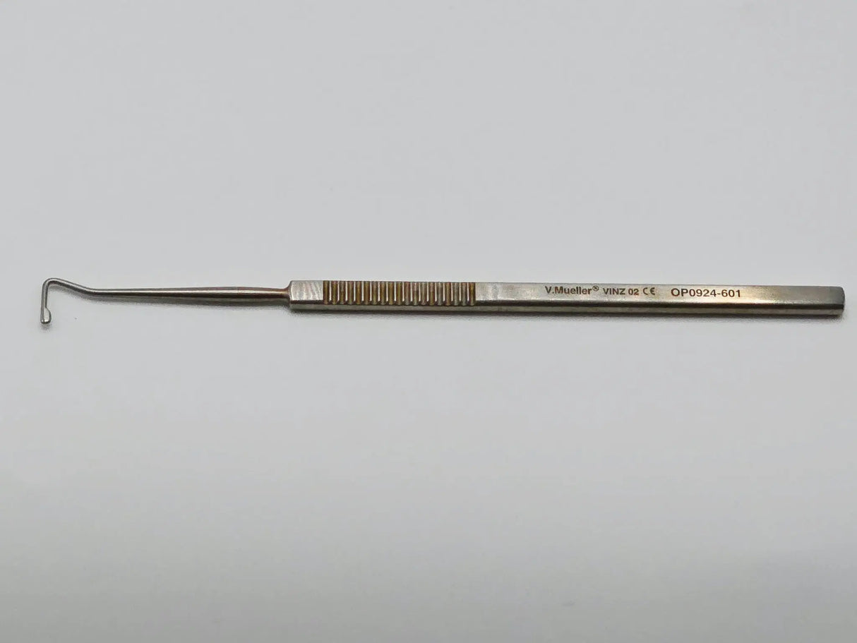 V. Mueller OP0924-601 Jameson Muscle Hook Small Bulbous Tip Ophthalmic Tool Primis Medical
