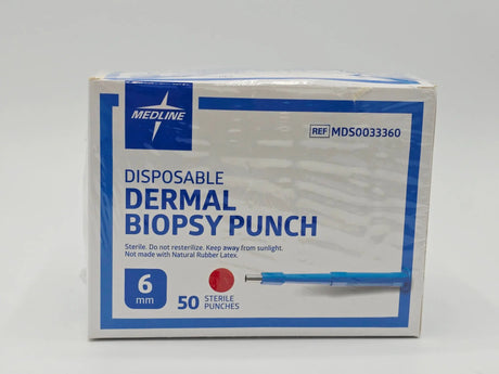 Medline MDS0033360 Disposable Dermal Biopsy Punch 6 mm Sterile 50/ Box Primis Medical