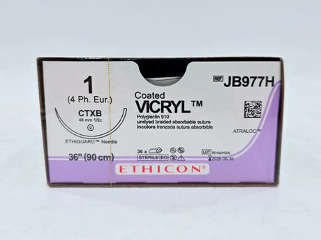 Ethicon JB977H 1 COATED VICRYL UNDYED 1X36" CTXB Box of 36 Ethicon