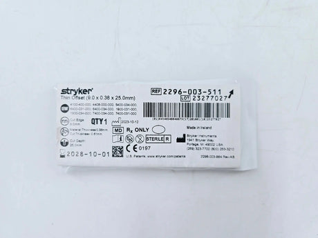 Stryker 2296-003-511 Thin Offset Sagittal Saw Blade 9.0 x .38 x 25mm Stryker