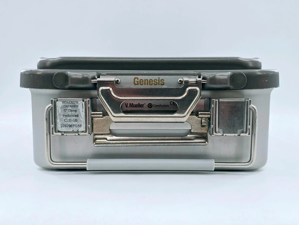 V. Mueller CD2-5B Genesis Mid-Length Sterilization Container w/ Lid & Tray 5" V. Mueller