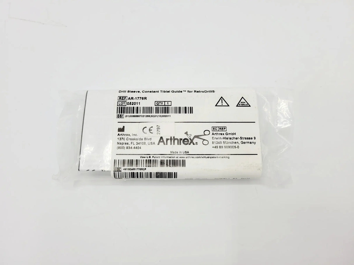 Arthrex AR-1776R Drill Sleeve, Constant Tibial Guide for RetroDrill 4-1/2" NEW Arthrex