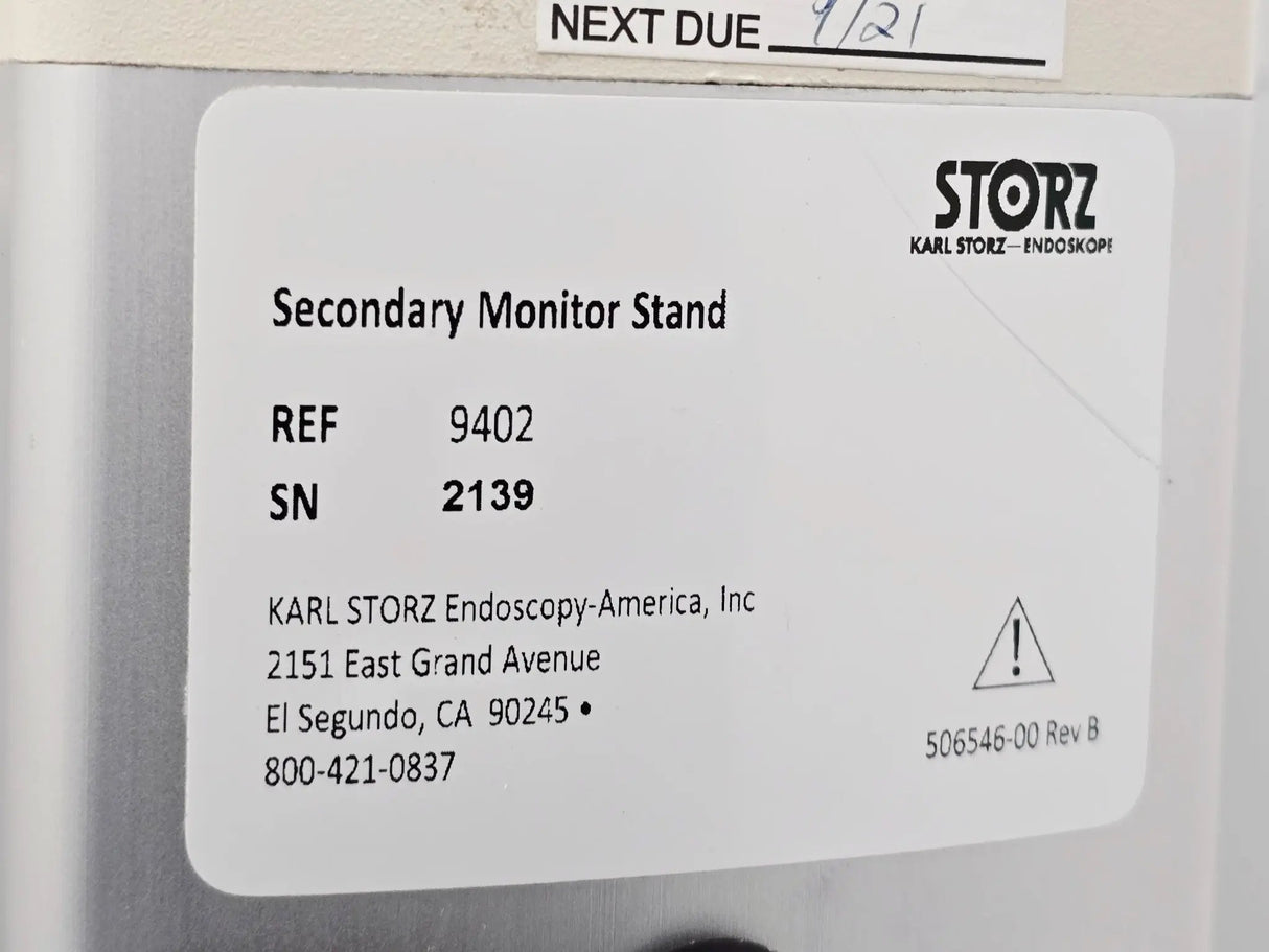 Panasonic EJ-MDA26UK Surgical Monitor + Karl Storz Secondary Monitor Stand 9402 Primis Medical
