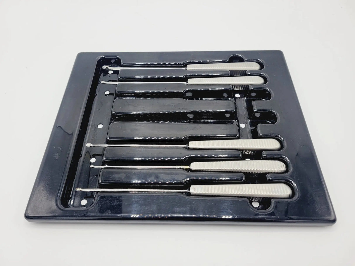 Acufex Curettes Regular & Ring w/ Sterilization Case Set of 5 Acufex