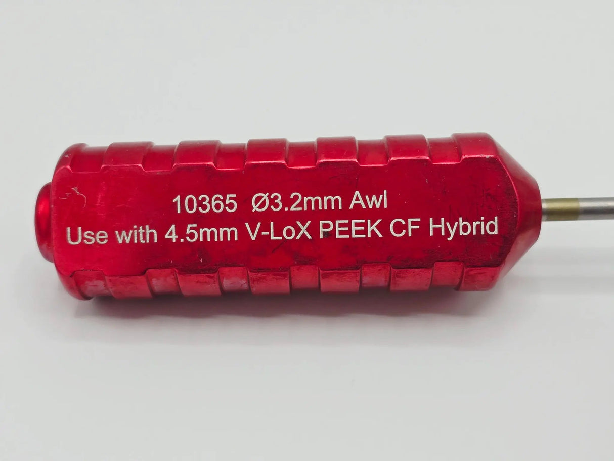 Parcus 10365 Awl Red Handle for 4.5mm V-LoX CF Orthopedic Tool 3.2mm Primis Medical