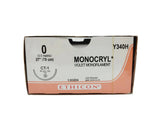 Ethicon Y340H 0 MONOCRYL VIOLET 1X27" CT-1, Box of 36 Ethicon