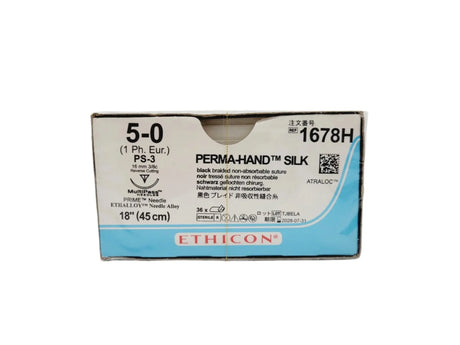 Ethicon 1678H 5-0 PERMA HAND BLACK 1X18" PS-3 MULTIPASS Box of 36 Ethicon
