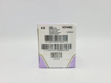 Ethicon VCP496G 4-0 VICRYL Plus 1X18" PS-2 UNDYED BRAIDED Box of 12 Ethicon