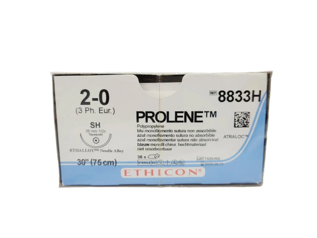 Ethicon 8833H 2-0 PROLENE BLUE 1X30" SH Box of 36 Ethicon