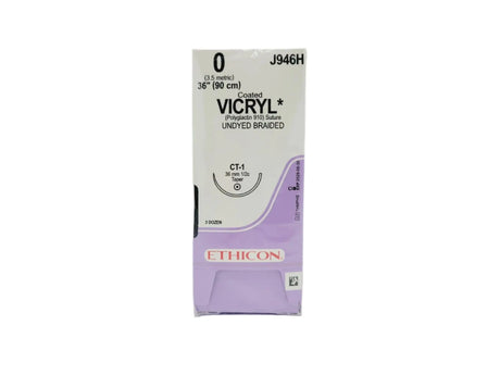 Ethicon J946H 0 COATED VICRYL UNDYED 1X36" CT-1 Box of 36 Ethicon