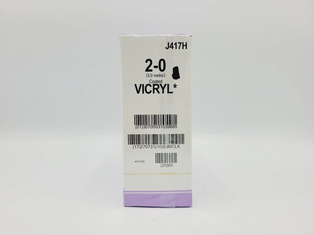 Ethicon J417H 2-0 COATED VICRYL UNDYED 1X27" SH Box of 36 Ethicon