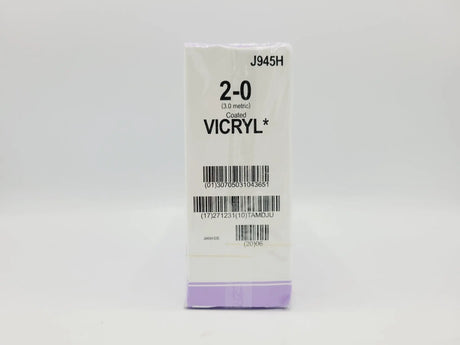 Ethicon J945H 2-0 COATED VICRYL UNDYED 1X36" CT-1 Box of 36 Ethicon