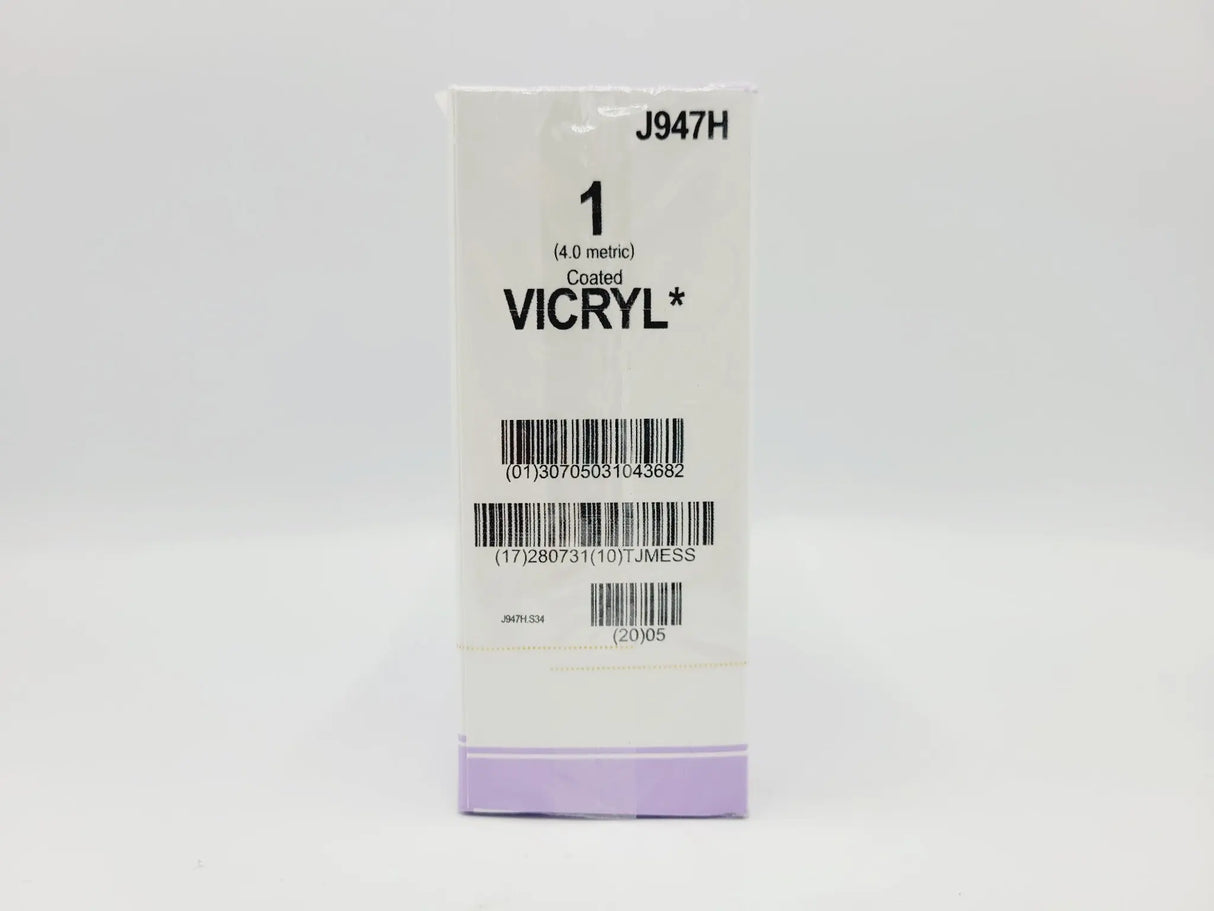 Ethicon J947H 1 COATED VICRYL UNDYED 1X36" CT-1 Box of 36 Ethicon