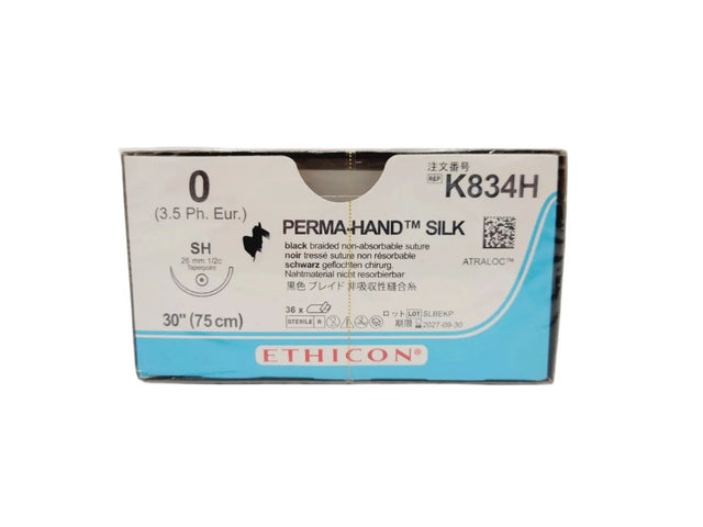 Ethicon K834H 0 PERMA HAND BLACK 1X30" SH Box of 36 Ethicon