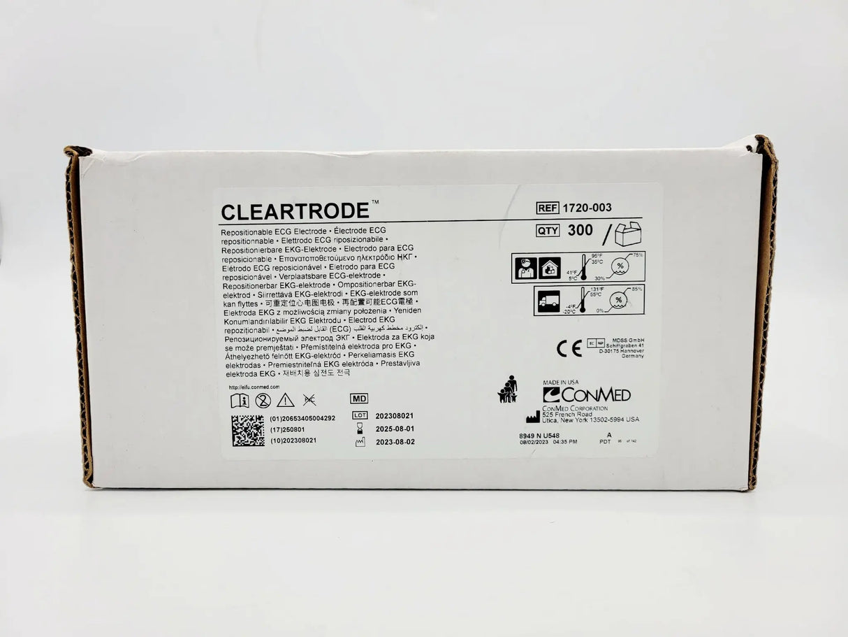 ConMed 1720-003 CLEARTRODE Repositionable ECG Electrode Box of 300 ConMed