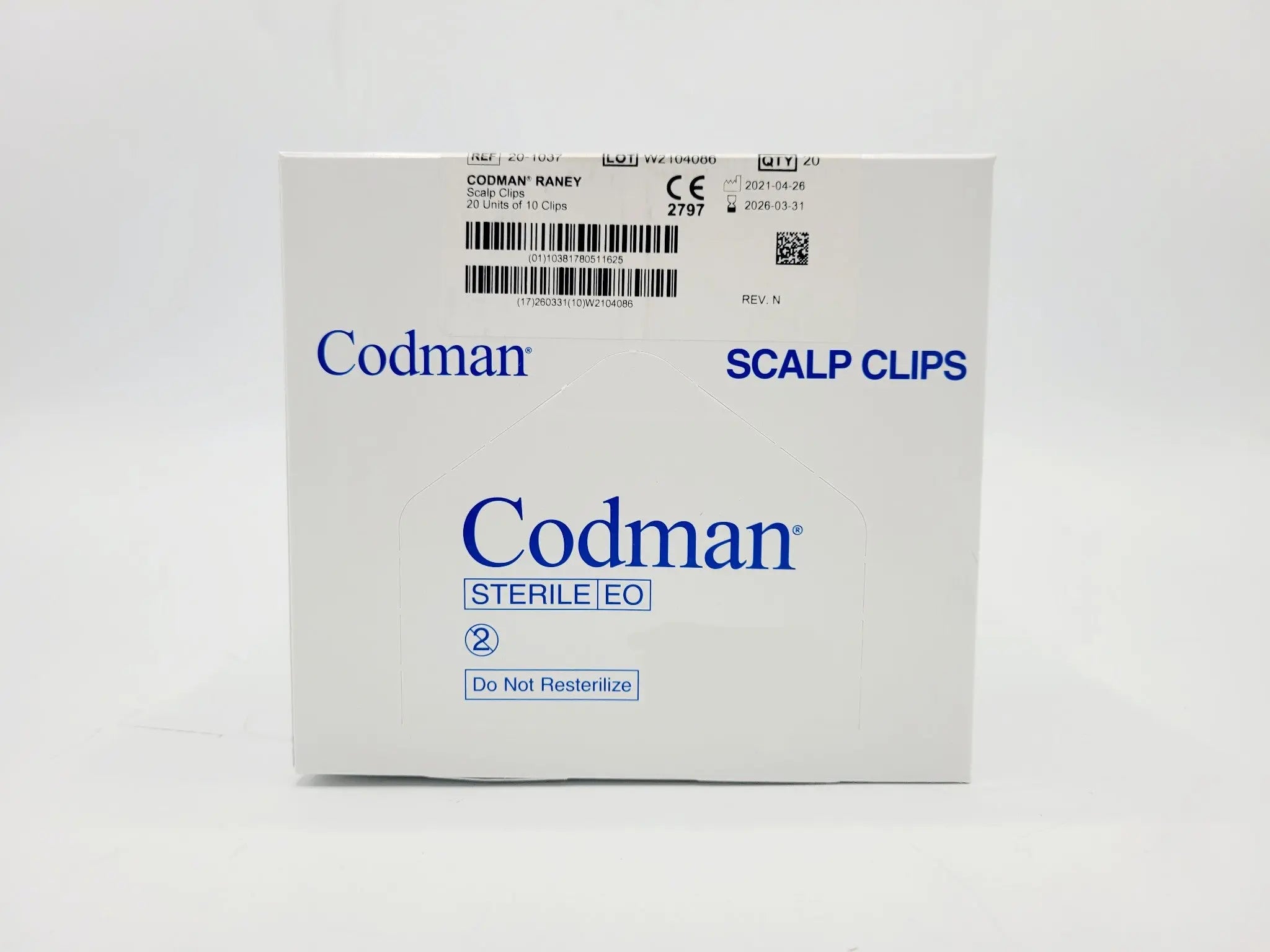 Codman 20-1037 RANEY Scalp Clips 10 Clips/Unit, Box of 20 Profess