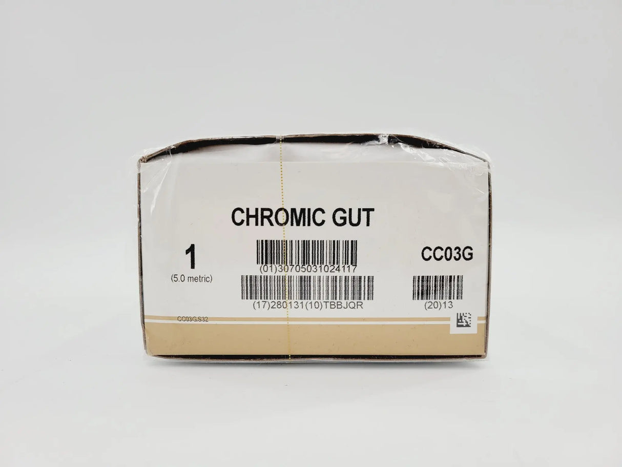 Ethicon CC03G 1 GUT CHROMIC Naturally BROWN 8X18" MO-5 CR Box of 12 Ethicon