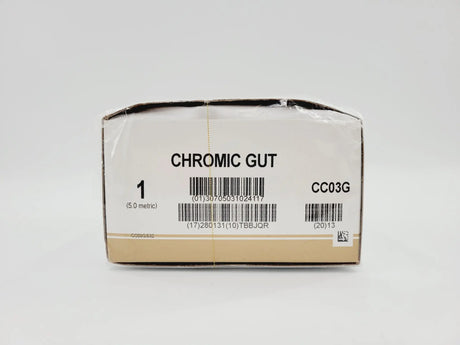 Ethicon CC03G 1 GUT CHROMIC Naturally BROWN 8X18" MO-5 CR Box of 12 Ethicon