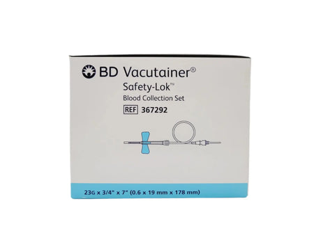 BD 367292 Vacutainer Safety-Lok Blood Collection Set 23G x 3/4" x 7" Box of 50 BD