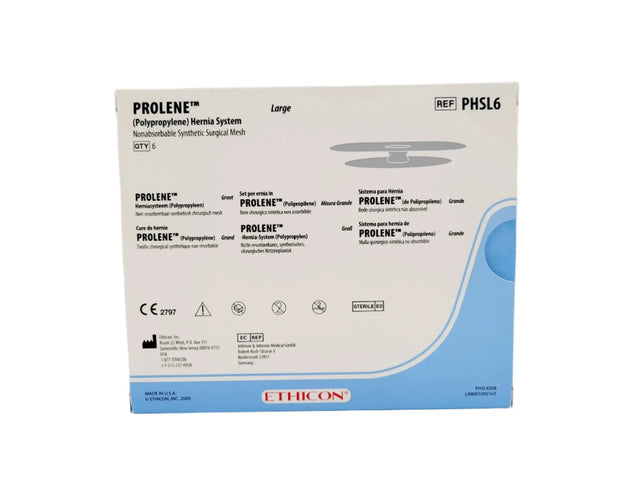 Ethicon PHSL6 PROLENE Polypropylene Hernia System Large Box of 6 Ethicon
