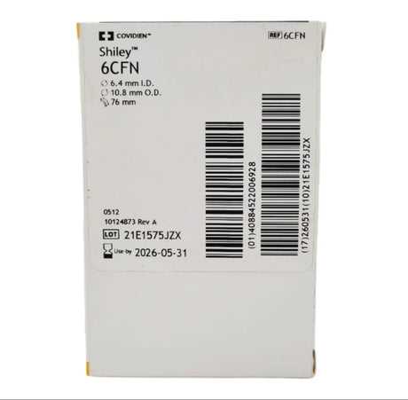 Covidien 6CFN Shiley Tracheotomy Tube Cuffless w/ Inner Cannula Shiley