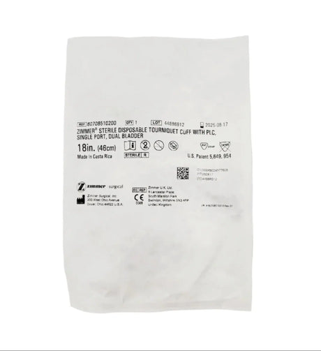 Zimmer 60708510200 Tourniquet Cuff PLC, Dual Port, Single Bladder 18" Zimmer