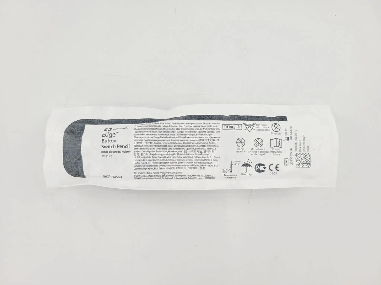 Covidien E2450H Edge Button Switch Pencil Blade Electrode Box of 50 Covidien