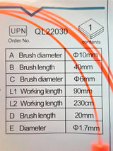 Micro-Tech MDBR1B0015A Single Ended Channel and Attached Valve Brush 40mm Micro-Tech