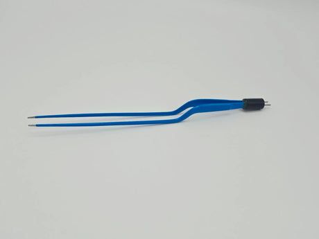 Bayonet Bipolar Forceps 11in Blue Insulated Reusable Electrosurgical Instrument Unbranded