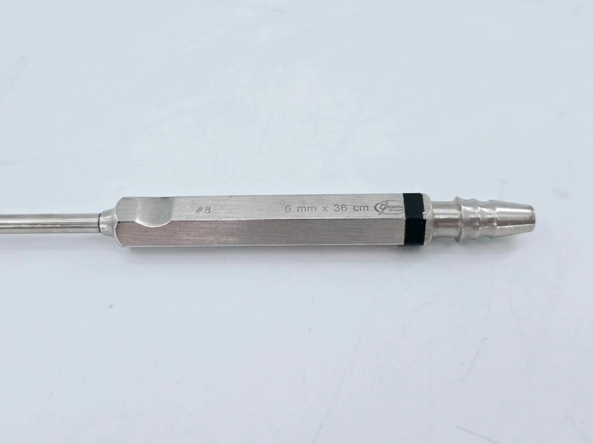 Grams #8 6mm x 36cm Angled Tip Large Handle Liposuction Cannula 19" Grams