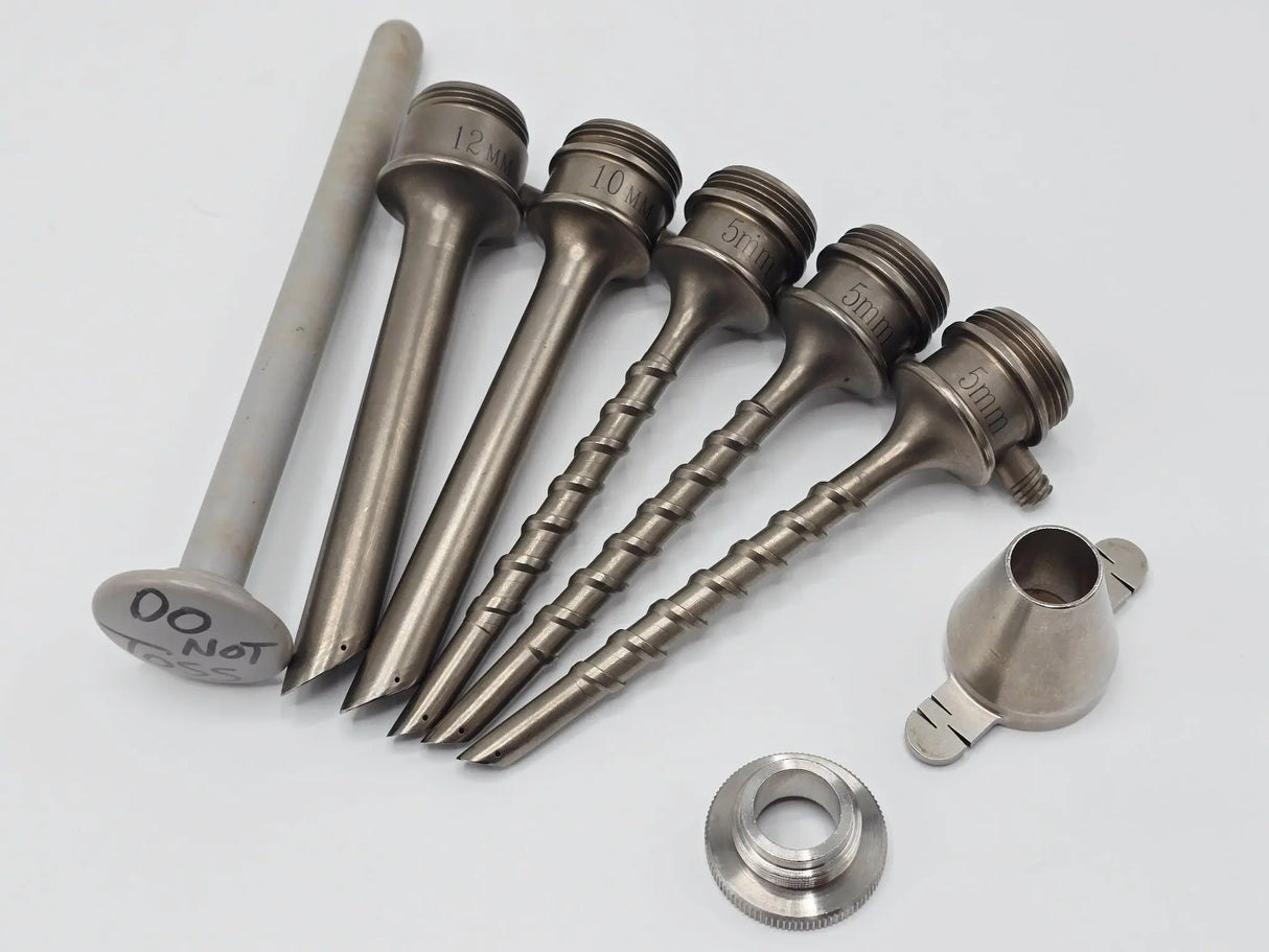 Laparoscopic Trocar Set 5mm/10mm/12mm Cannulas Obturator & Adapter Spiral Shaft Primis Medical