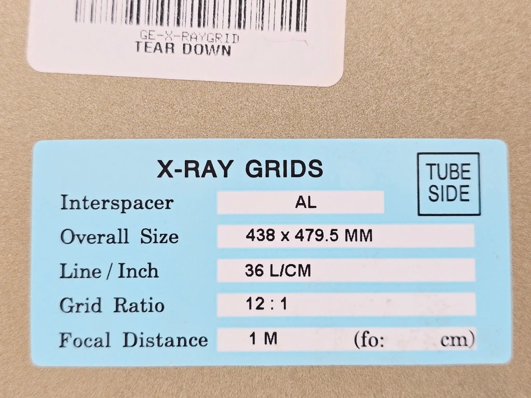 Rayページ JPI JW50207661 XRay Imaging AntiScatter Grid 12:1 36 L/cm Tube