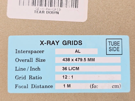 JPI JW50207661 X-Ray Imaging Anti-Scatter Grid 12:1 36 L/cm Tube Side Primis Medical
