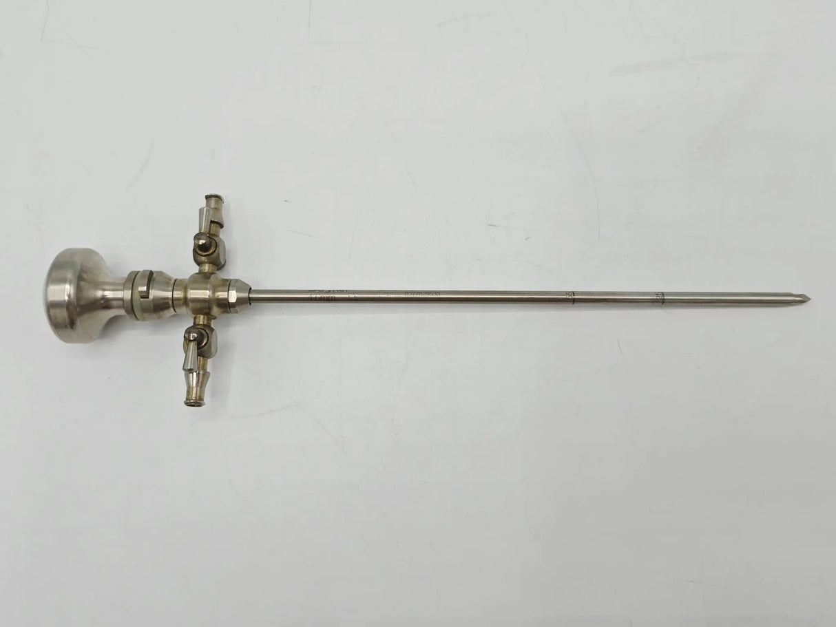 Stryker 0377-829-530 4.6mm Cannula Dual Stopcocks w/ 0377-829-502 Sharp Trocar Stryker