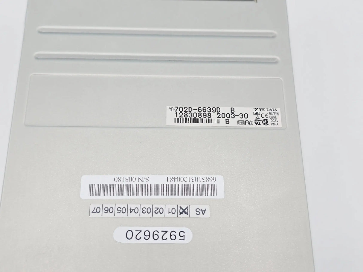 Y-E Data YD-702D-6639D Floppy Disk Drive with Wiring Harness 5V Primis Medical
