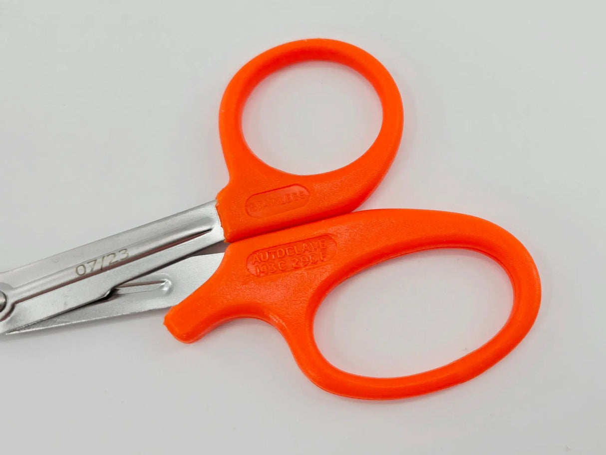 Surgical Direct Trauma Shears Orange Blunt Tip Finger Ring Handle 7-1/2" Surgical Direct