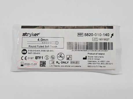 Stryker 5820-010-140 4.0mm Round Fluted Soft Touch Bur Primis Medical