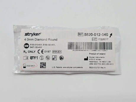 Stryker 5820-012-040 4.0mm Fine Diamond Round Bur Primis Medical