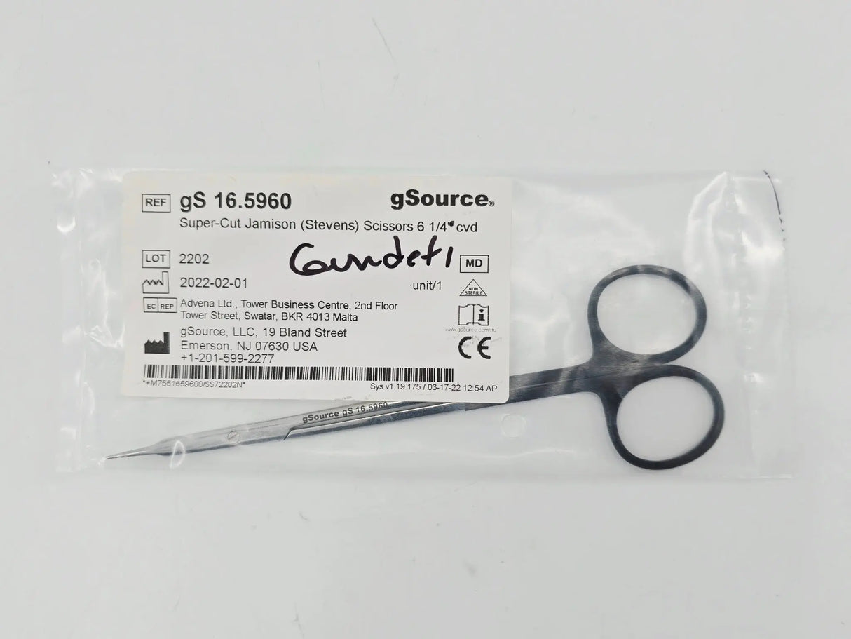 gSource gS 16.5960 Super-Cut Jamison Curved Tenotomy (Stevens) Scissors 6-1/4" Primis Medical