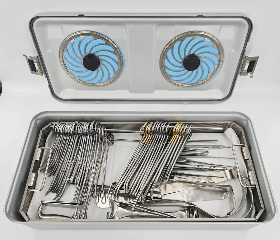 Clean Instrument Container Hysterectomy 68-Piece Instrument Set w/ Sterilization Container ...