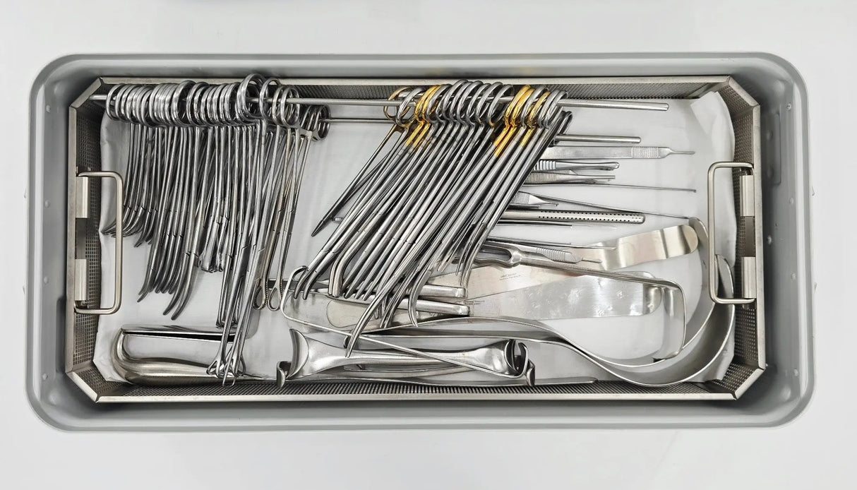 Hysterectomy 68-Piece Instrument Set w/ Sterilization Container Gynecology Primis Medical