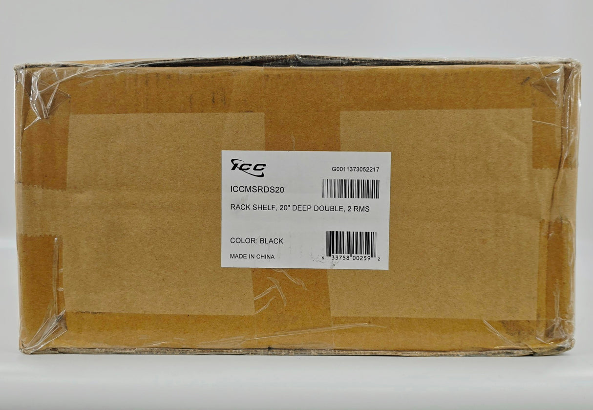ICC ICCMSRDV20 20" Deep Double Vented Rack Shelf 2 Rack Mount Spaces