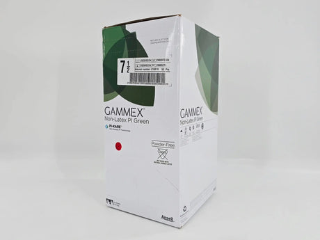 Ansell 816819 GAMMEX Non-Latex PI Green Surgical Gloves Size 7-1/2 BX/50 Pairs Primis Medical