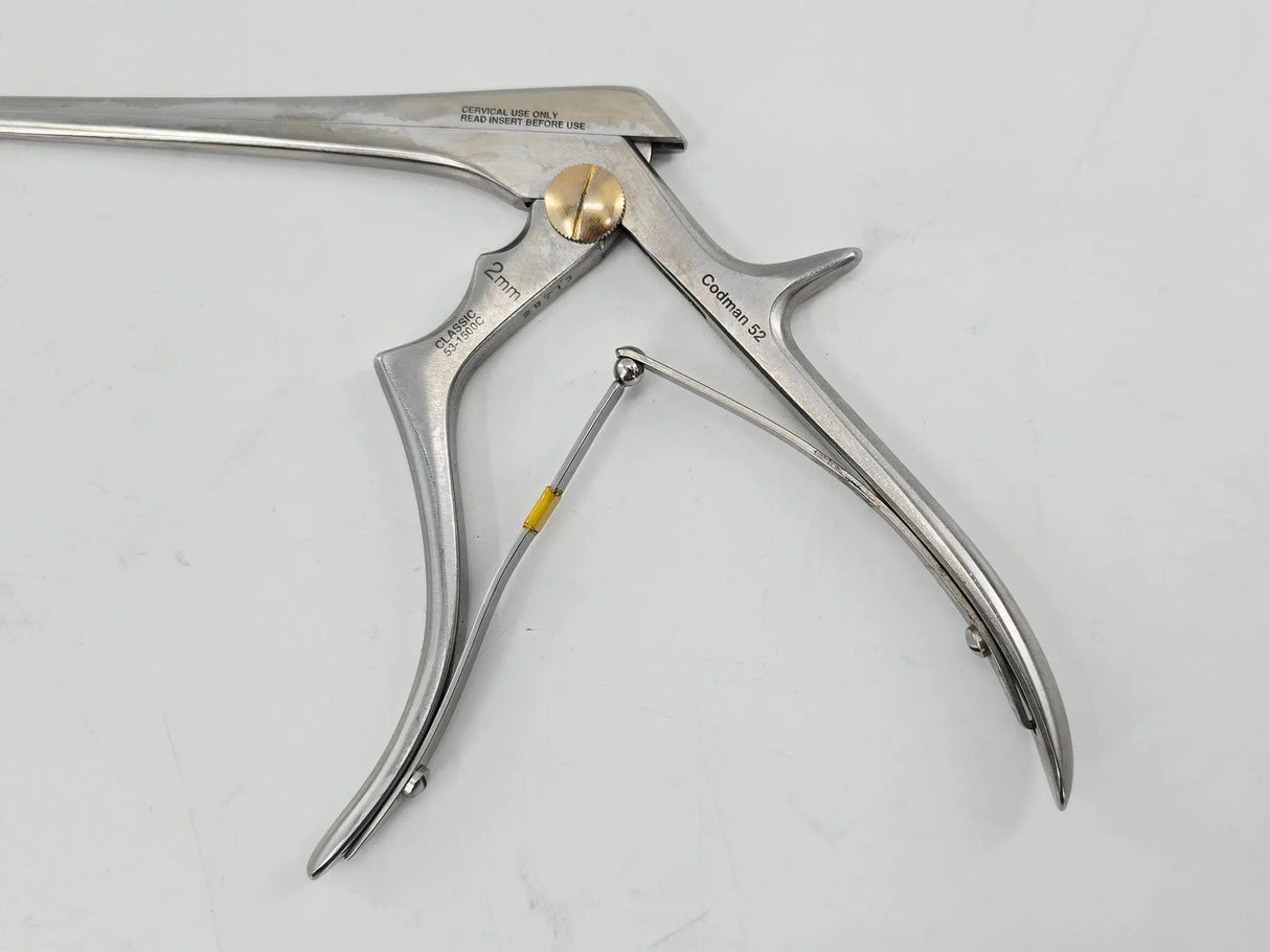 Codman 53-1500C Kerrison Cervical Rongeur Thin Footplate 40° Up 2mm Bite 8-3/4" Primis Medical