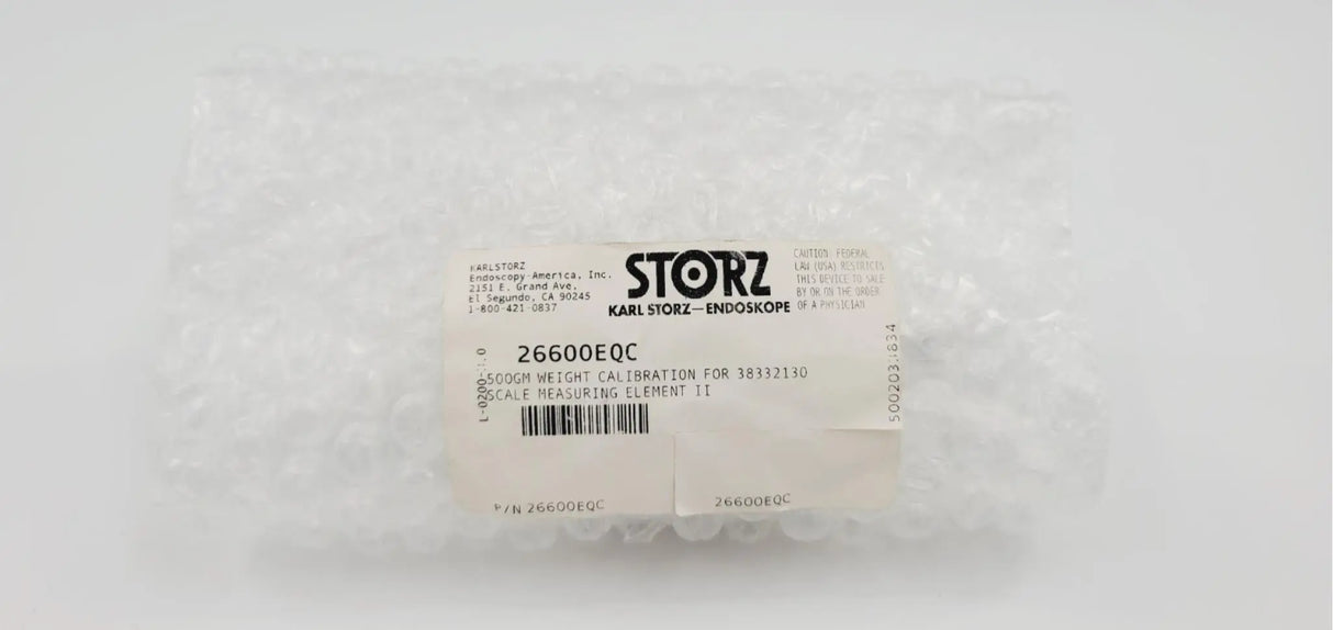 Karl Storz 26600EQC Calibration Test Weight for a 38332130 Scale Measuring 500GM Karl Storz