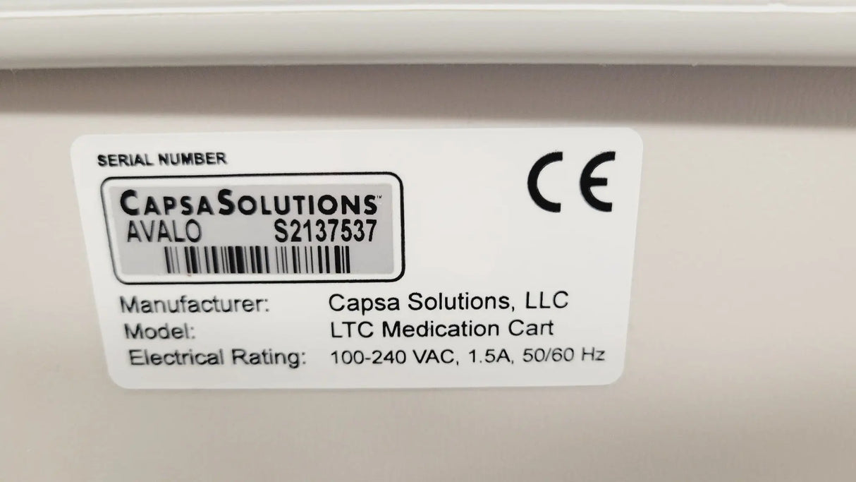 Capsa Solutions LTC Medication Anesthesia Cart Standard 6 Drawer w/ Lock System Capsa Solutions